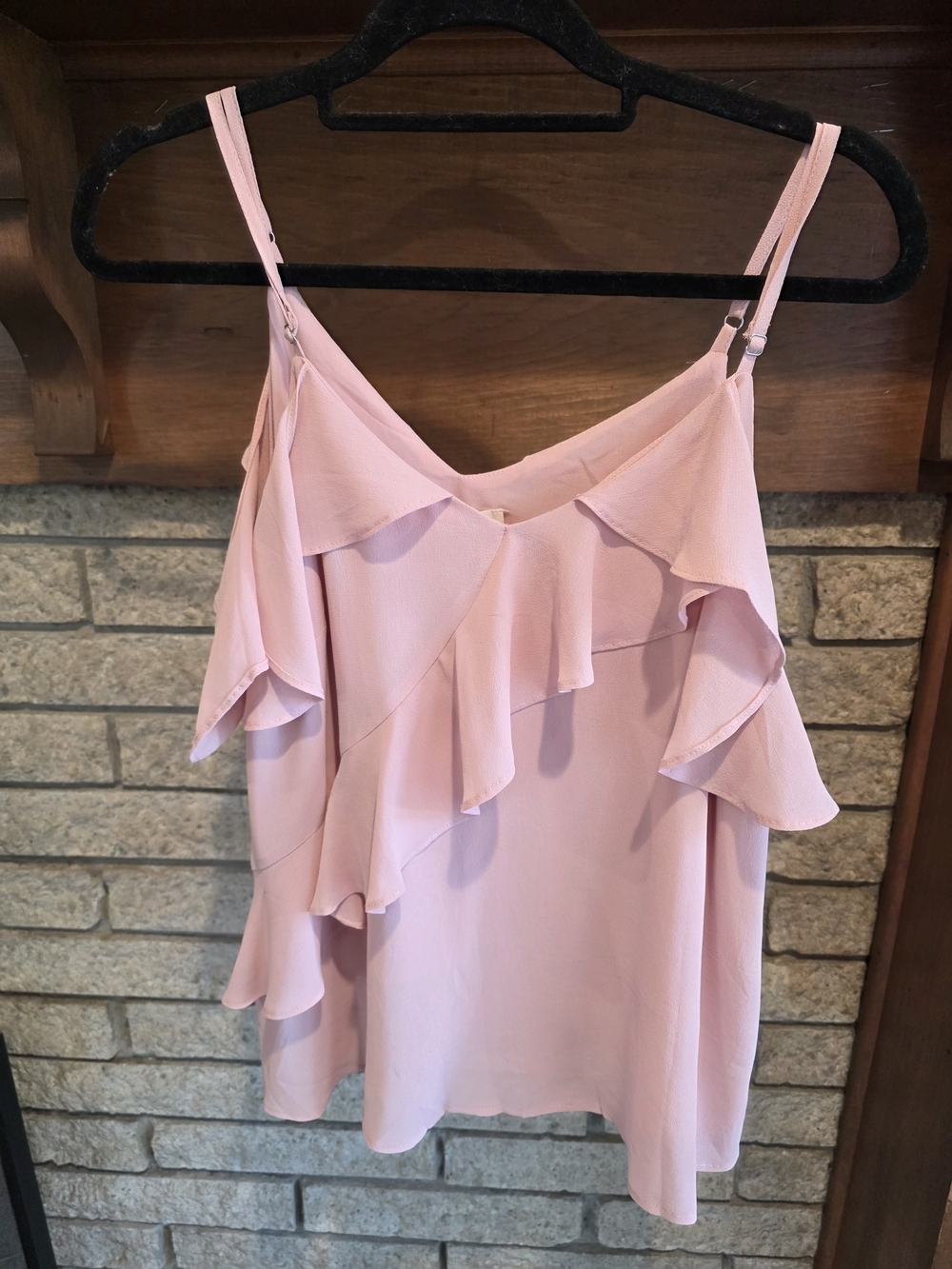 easel Pink Ruffle Top - Picture 2 of 6